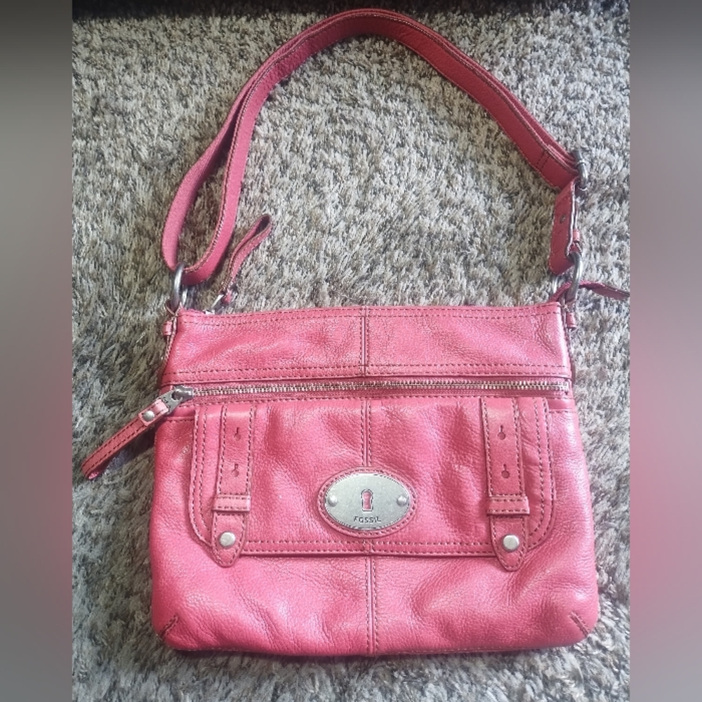 Fossil Key Purse Maddox Pebbled Leather Crossbody Or Shoulder